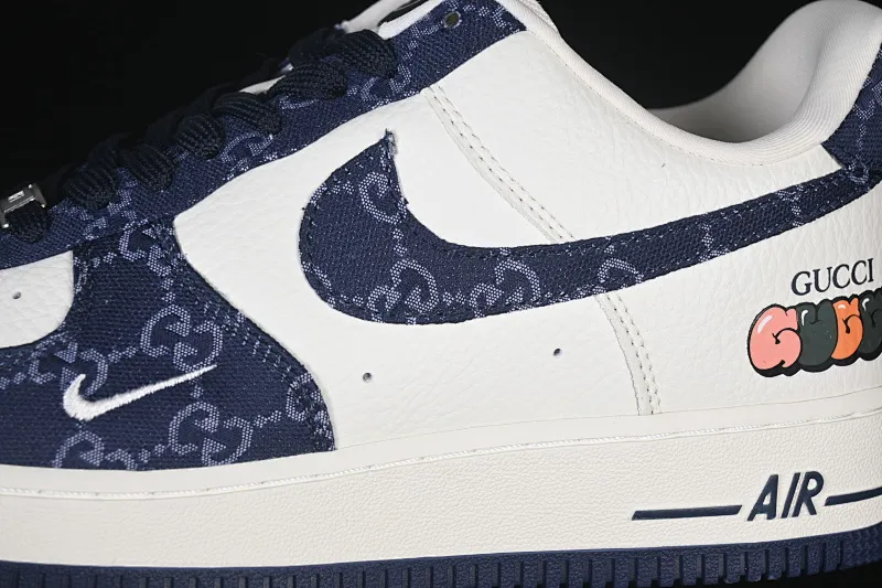 All categories Nk Air Force 1 Air Force series Nk Air Force 1 Low Air Force low-top Nike Air Force 1'07 Low Gucci joint navy blue denim Air Force 1 low-top casual sneakers SC0601-569